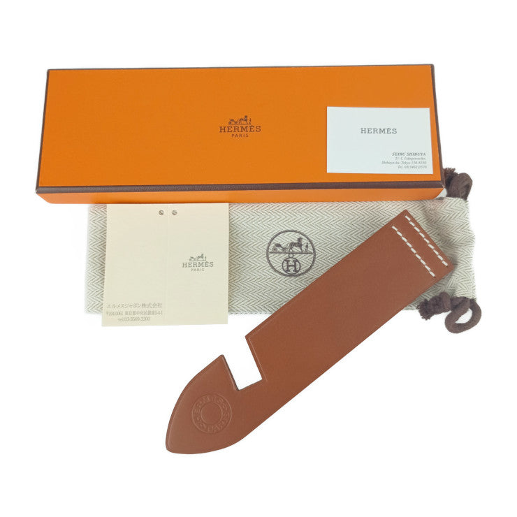 超美品 HERMES エルメス スマホスタンド セリエ アキレス スマートフォンスタンド - ブラウン レザー ユニセックス タブレットスタンド