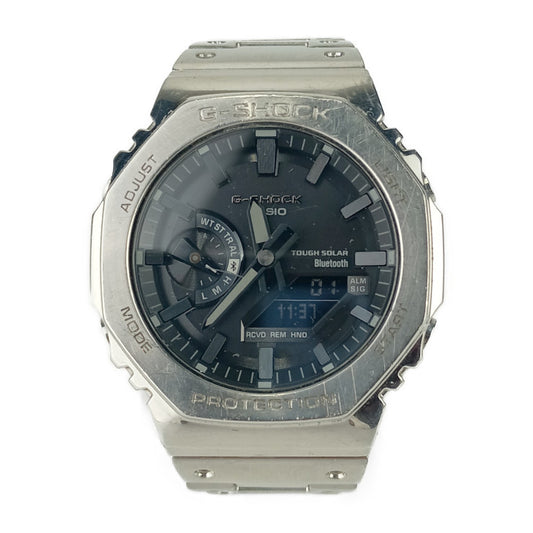 CASIO カシオ 腕時計 Gショック フルメタル GM-B2100D-1AFJ シルバー ブラック文字盤 ステンレス メンズ アナデジ Bluetooth タフソーラー