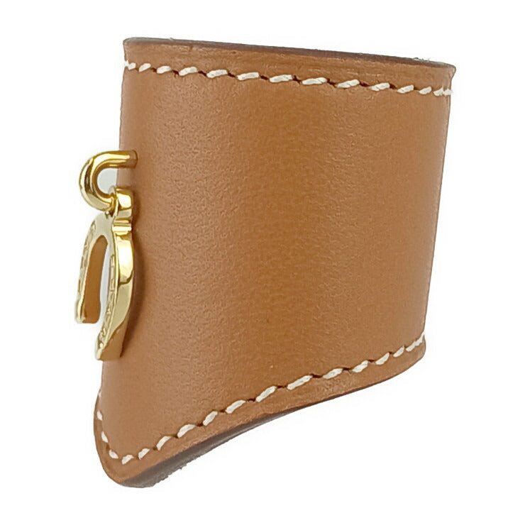 超美品 HERMES エルメス スカーフリング ポルト・ボヌール - マロンアルザン アニョーミロ シルク レディース