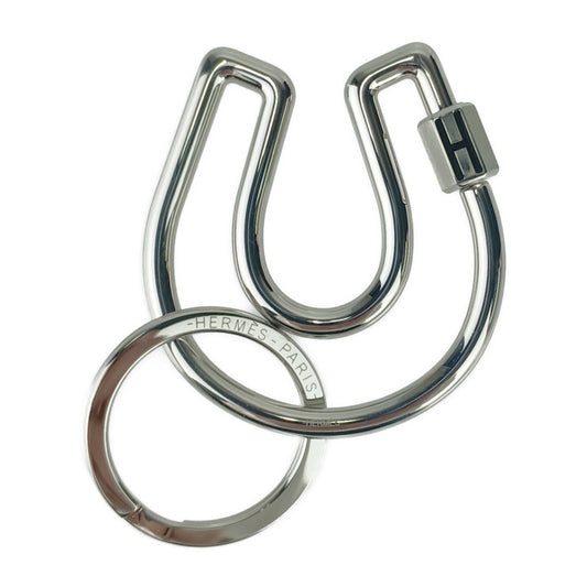 美品 HERMES エルメス キーホルダー フェール・ア・シュヴァル - シルバー メタル ユニセックス キーリング バッグチャーム 馬蹄モチーフ