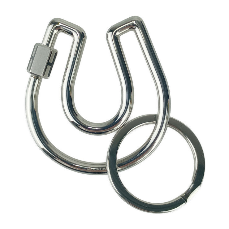 美品 HERMES エルメス キーホルダー フェール・ア・シュヴァル - シルバー メタル ユニセックス キーリング バッグチャーム 馬蹄モチーフ