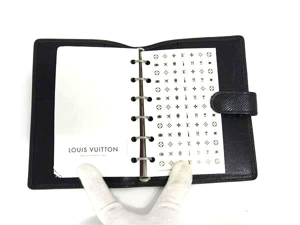 LOUIS VUITTON ルイヴィトン スケジュール帳 アジェンダPM R20426 アルドワーズ ブラック系 タイガ メンズ 6穴式