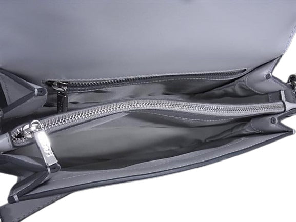 TODS トッズ ショルダーバッグ ダブルT - グレー系 レザー レディース 2WAY シルバー金具