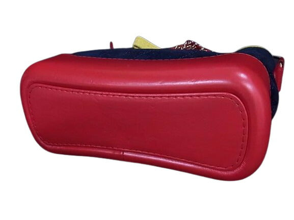 CHANEL シャネル ショルダーバッグ ガブリエル ドゥ シャネル スモールホーボー A91810 ネイビー イエロー レッド スエード レザー レディース ココマーク チェーン ゴールド金具 シルバー金具