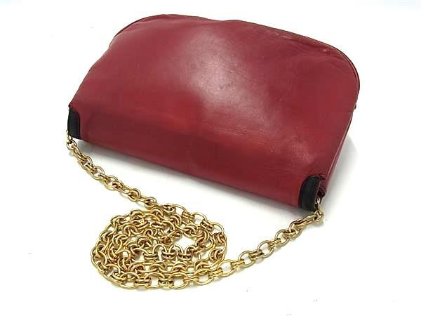 CHANEL シャネル ショルダーバッグ ココマーク - レッド ブラック ラムスキン レディース ハーフムーン チェーン ゴールド金具