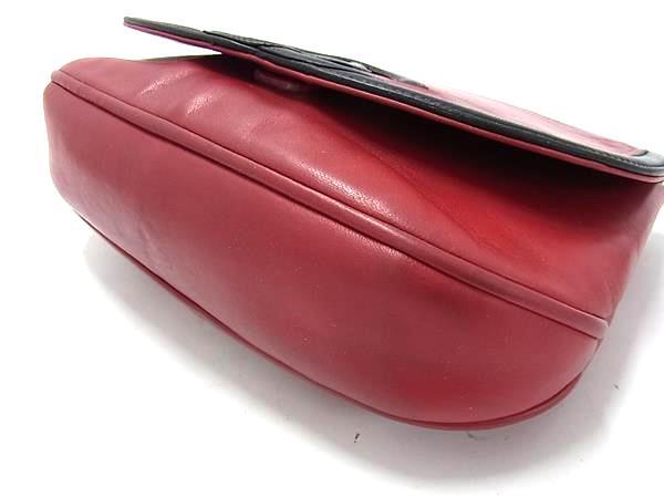 CHANEL シャネル ショルダーバッグ ココマーク - レッド ブラック ラムスキン レディース ハーフムーン チェーン ゴールド金具