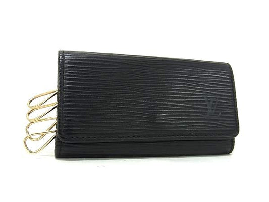 美品 LOUIS VUITTON ルイヴィトン キーケース ミュルティクレ4 M63822 ブラック エピ ユニセックス 4連 ゴールド金具