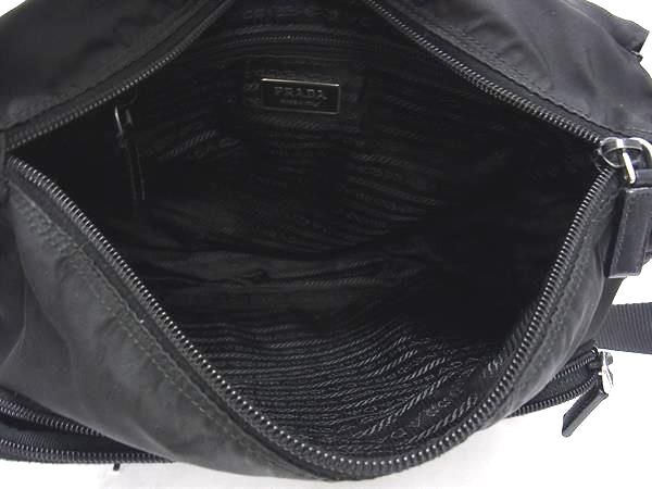 美品 PRADA プラダ ショルダーバッグ トライアングルロゴ - ブラック テスート ナイロン ユニセックス 三角ロゴプレート 白タグ シルバー金具