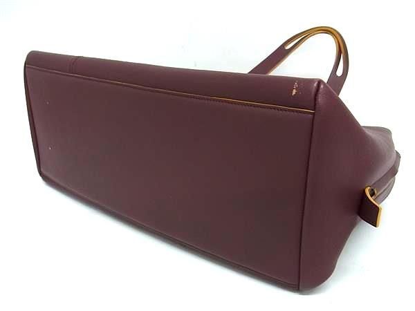 美品 LOEWE ロエベ ハンドバッグ エルカノ - ボルドー系 レザー レディース