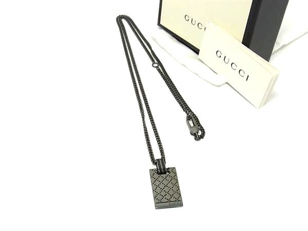 GUCCI グッチ ネックレス ディアマンテ 341899 ガンメタ ブラック SV925 ユニセックス