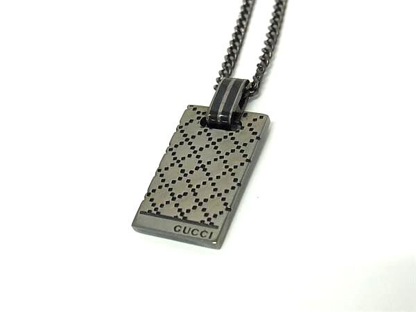 GUCCI グッチ ネックレス ディアマンテ 341899 ガンメタ ブラック SV925 ユニセックス