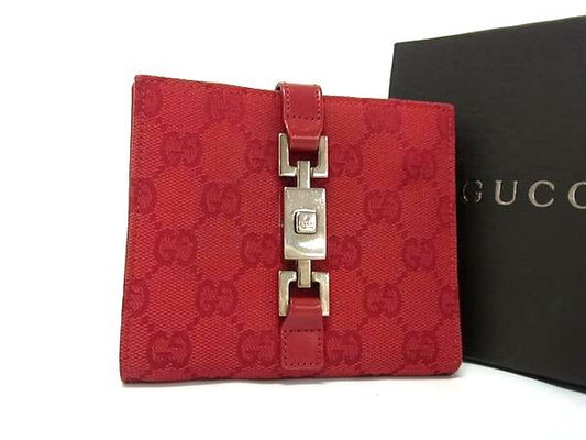 GUCCI グッチ 財布 ジャッキー 035 2091 2131 レッド GGキャンバス×レザー レディース GG柄 二つ折り 財布 シルバー金具
