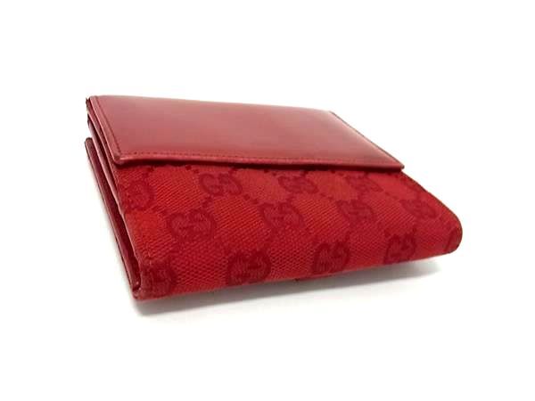 GUCCI グッチ 財布 ジャッキー 035 2091 2131 レッド GGキャンバス×レザー レディース GG柄 二つ折り 財布 シルバー金具