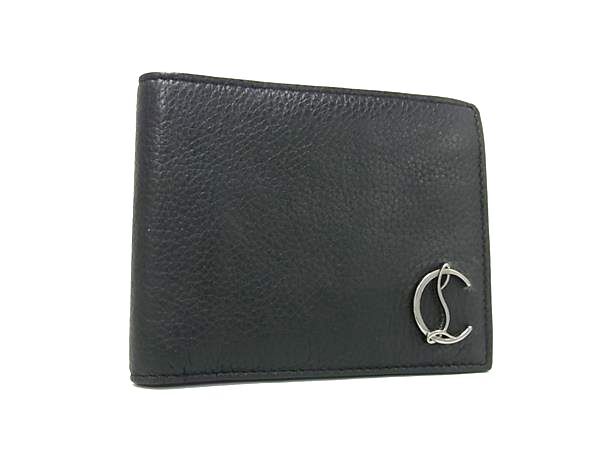 Christian Louboutin クリスチャンルブタン 財布 - - ブラック レッド レザー メンズ 二つ折り 財布