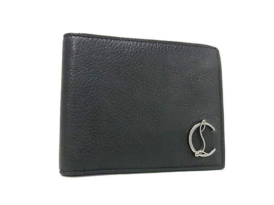 Christian Louboutin クリスチャンルブタン 財布 - - ブラック レッド レザー メンズ 二つ折り 財布