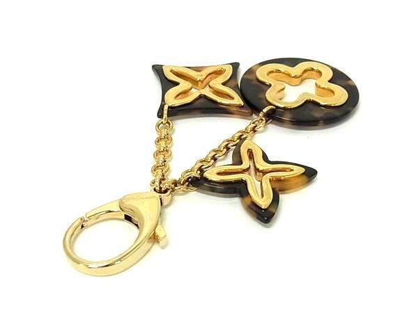 LOUIS VUITTON ルイヴィトン バックチャーム ビジューサック アンソレンス M65844 ブラウン ゴールド メタル アセテート ユニセックス ゴールド金具 美品