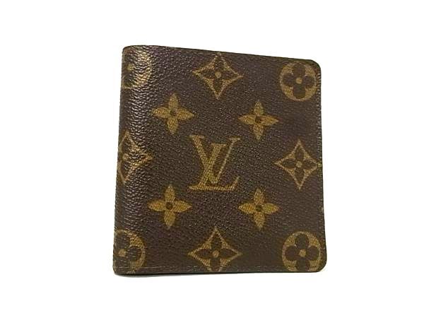 LOUIS VUITTON ルイヴィトン 財布 モノグラム ポルトビエ カルト ブルー M60905 ブラウン PVC レザー ユニセックス 二つ折り 財布