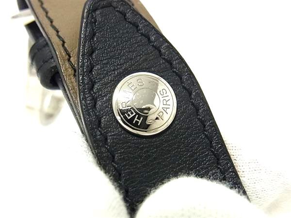 HERMES エルメス グローブホルダー フィデル - ブラック ブラウン系 レザー ユニセックス シルバー金具