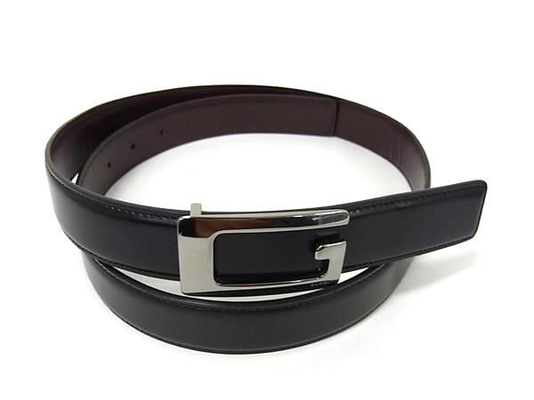 GUCCI グッチ ベルト Ｇロゴ 124691 ブラック ブラウン レザー レディース シルバー金具 美品