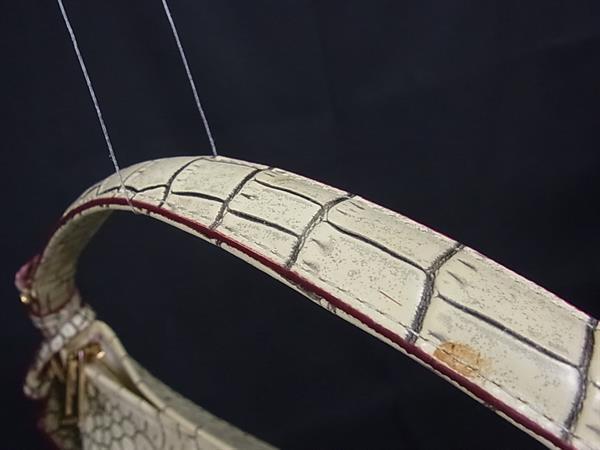 COCOCELUX GOLD ココセリュックスゴールド ハンドバッグ - - アイボリー クロコダイル型押しレザー レディース 2WAY ゴールド金具 美品