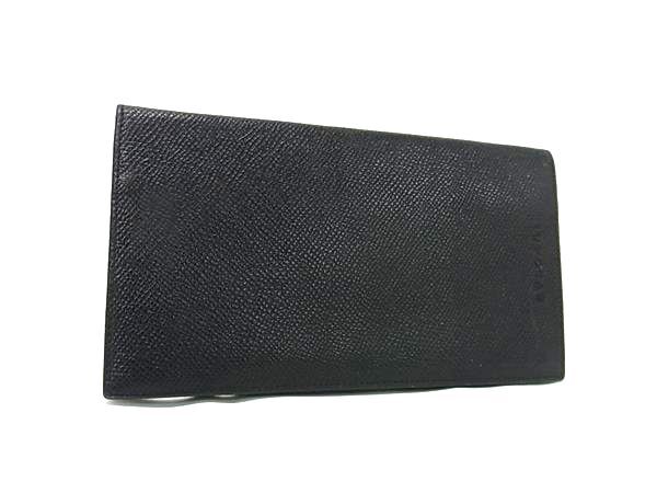 BVLGARI ブルガリ 財布 クラシコ 20308 ブラック レザー メンズ 二つ折り 長財布 美品