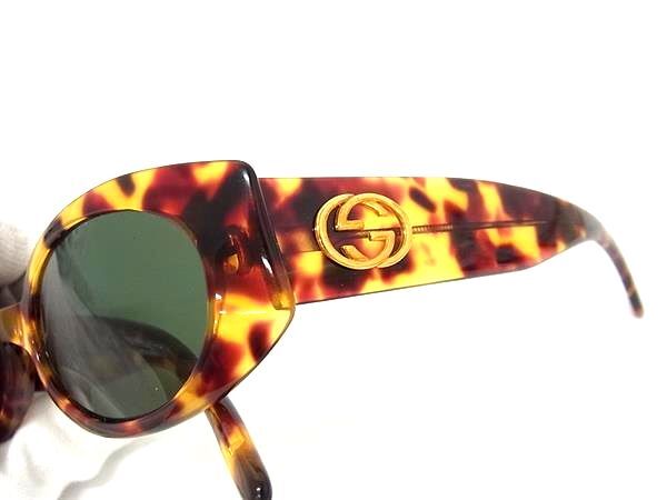 GUCCI グッチ サングラス インターロッキングG GG 2196/S ブラウン プラスチック ユニセックス べっ甲調 美品