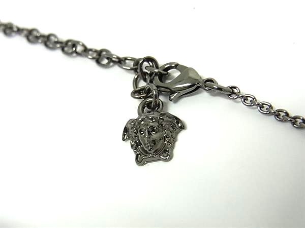 VERSACE ヴェルサーチェ ネックレス 95 メデューサ グレカ - ガンメタ メタル ユニセックス 超美品