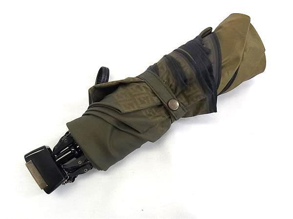 FENDI フェンディ 傘 ズッカ柄 折り畳み傘 - カーキ系 ポリエステル レディース ヴィンテージ 美品