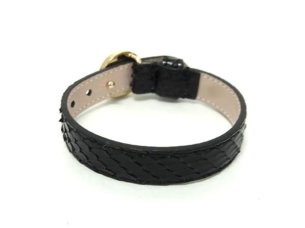 BVLGARI ブルガリ ブレスレット モネーテ ブレスレット - ブラック系 パイソン×レザー レディース コインモチーフ ゴールド金具 超美品