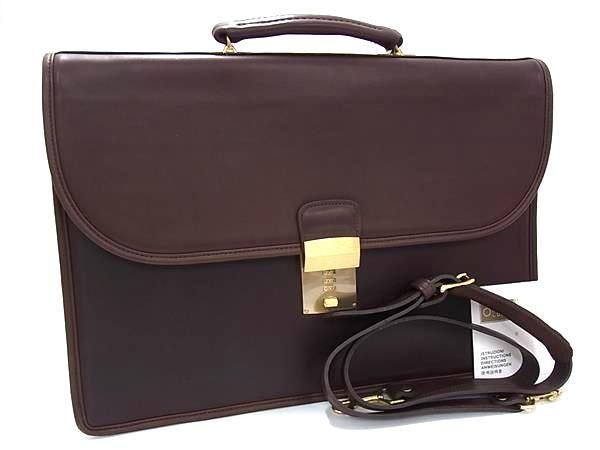 COACH コーチ ビジネスバッグ オールドコーチ ブリーフケース 5353 ブラウン系 グラブタンカウハイドレザー メンズ 2WAY ショルダーバッグ ゴールド金具