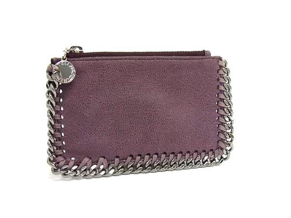 STELLA McCARTNEY ステラ マッカートニー コインケース ファラベラ フラグメントケース 422364 パープル系 エコレザー ユニセックス シルバーカードケース シルバー金具