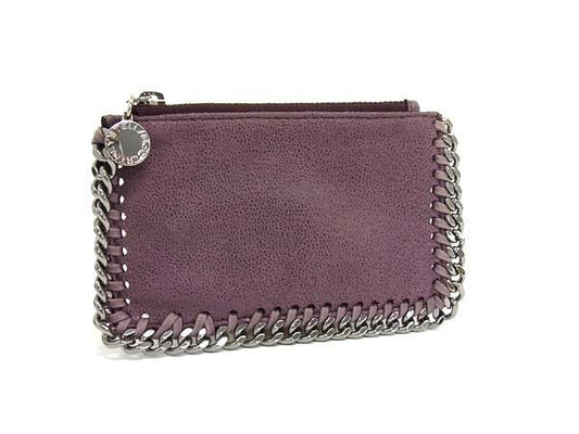 STELLA McCARTNEY ステラ マッカートニー コインケース ファラベラ フラグメントケース 422364 パープル系 エコレザー ユニセックス シルバーカードケース シルバー金具