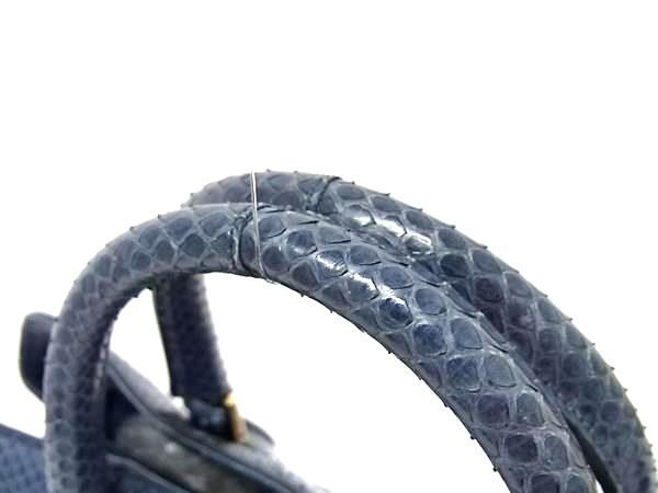 TOD’S トッズ バッグ 2WAY ハンドバッグ - ブルー系 パイソン レディース ショルダーバッグ ゴールド金具 美品