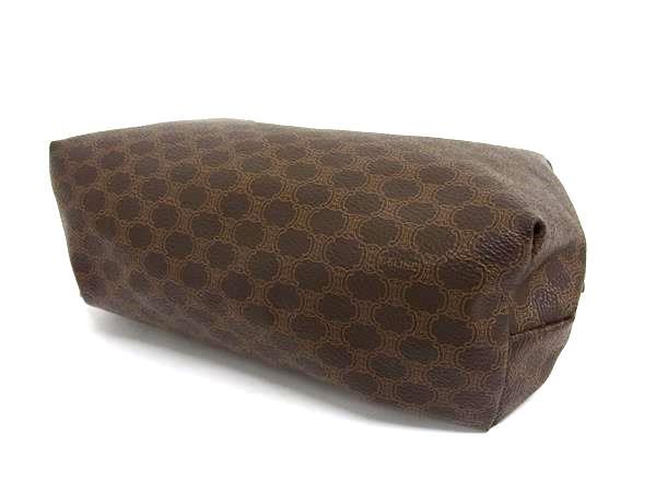 CELINE セリーヌ セカンドバッグ マカダム柄 ポーチ - ブラウン系 PVC×レザー レディース 化粧ポーチ ヴィンテージ 美品