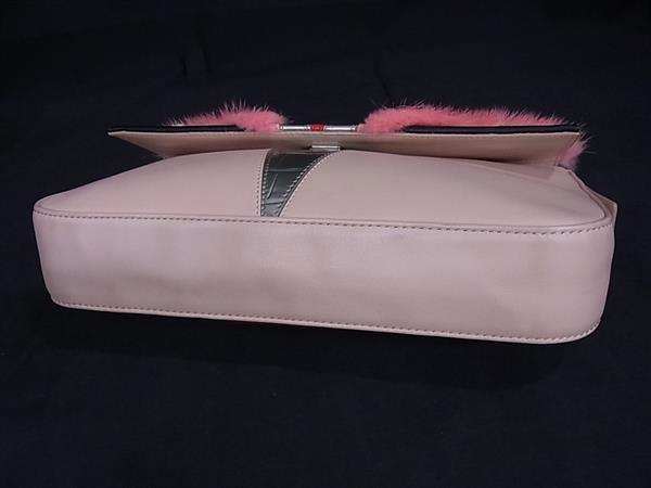 FENDI フェンディ ハンドバッグ マンマバゲット モンスターシリーズ BR600 V04 ピンク系 マルチカラー レザー ファー ビジュー レディース シルバー金具