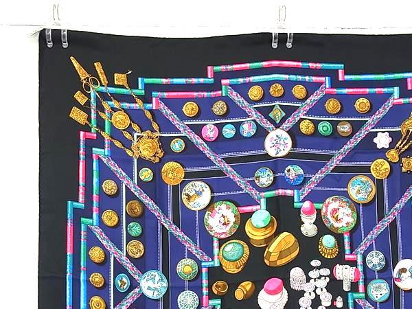 HERMES エルメス スカーフ カレ90 Petite main お針子さん - ブラック系 マルチカラー シルク100% レディース 美品