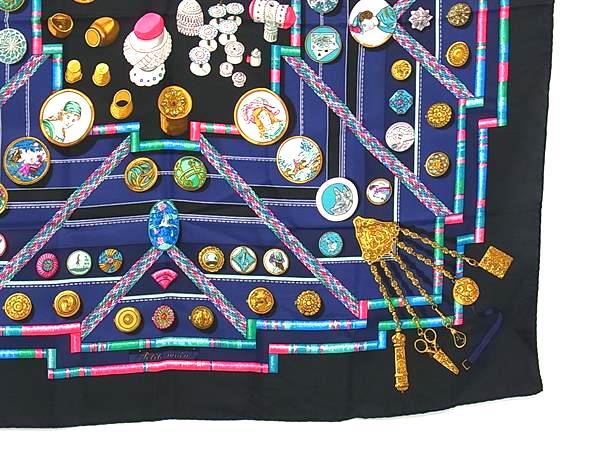HERMES エルメス スカーフ カレ90 Petite main お針子さん - ブラック系 マルチカラー シルク100% レディース 美品