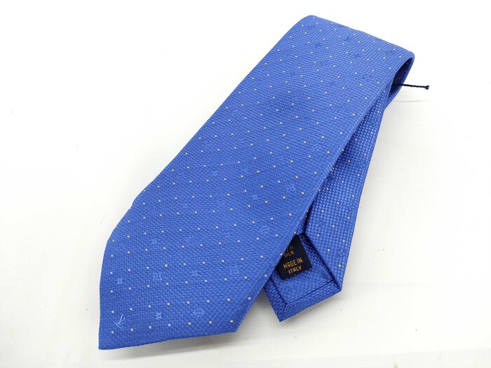 LOUIS VUITTON ルイヴィトン ネクタイ モノグラム M75941 ブルー シルク メンズ 刺繍 ドット 新品未使用展示品