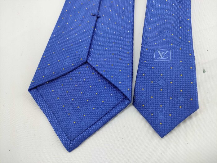 LOUIS VUITTON ルイヴィトン ネクタイ モノグラム M75941 ブルー シルク メンズ 刺繍 ドット 新品未使用展示品