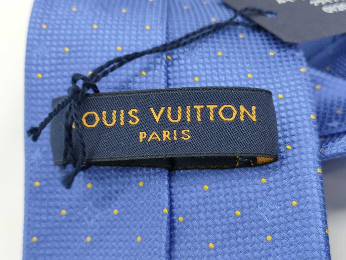 LOUIS VUITTON ルイヴィトン ネクタイ モノグラム M75941 ブルー シルク メンズ 刺繍 ドット 新品未使用展示品