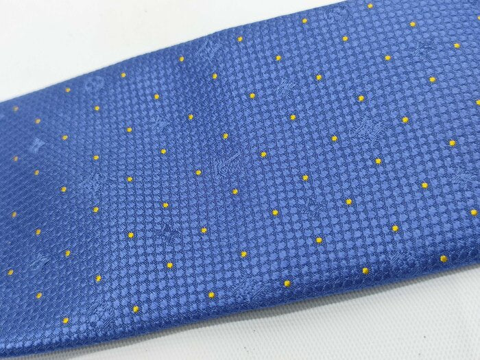 LOUIS VUITTON ルイヴィトン ネクタイ モノグラム M75941 ブルー シルク メンズ 刺繍 ドット 新品未使用展示品