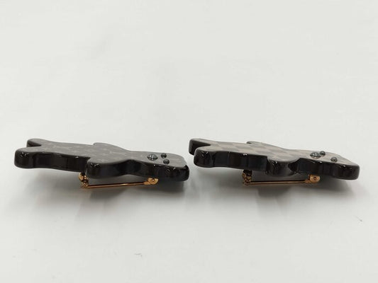 LOUIS VUITTON ルイヴィトン ブローチ ブロッシュエバングルヌリス M64939 ブラウン プラスチック ユニセックス 美品