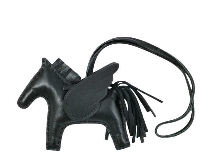 HERMES エルメス バッグチャーム ロデオチャーム ペガサスPM - ソーブラック アニョーミロ レディース 超美品