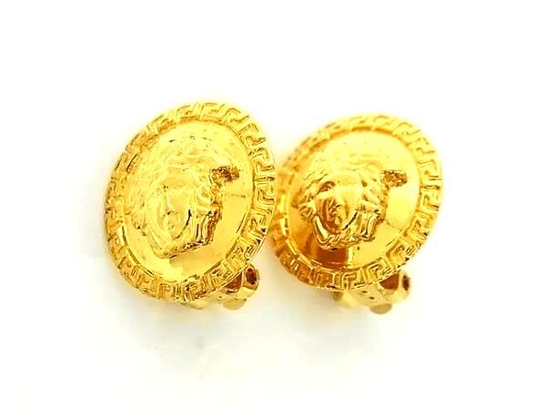 GIANNI VERSACE ジャンニ ヴェルサーチェ イヤリング メデューサ ゴールド メタル レディース 美品