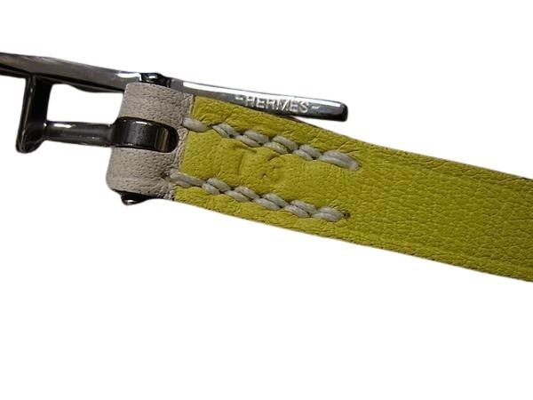 HERMES エルメス ブレスレット ビーアピ アイボリー系 レザー ユニセックス ドゥブルトゥール 2連 シルバー金具 新古未使用展示品
