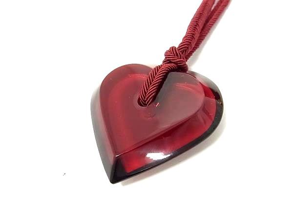 Baccarat バカラ ネックレス クリアレッド クリスタルガラス レディース ハート 超美品