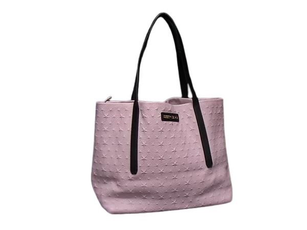 JIMMY CHOO ジミーチュウ トートバッグ ピムリコ パープル系 ブラック レザー レディース エンボス スタースタッズ