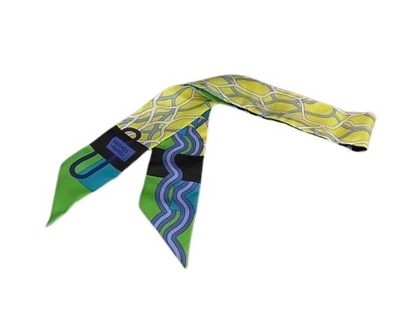 HERMES エルメス リボンスカーフ ツイリー マルチカラー シルク100% レディース BALLET AQUATIQUE 水中のバレエ 美品