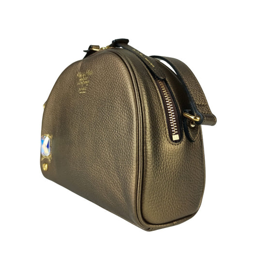 ADMJ エーディーエムジェー ショルダーバッグ/クロスボディバッグ クチュールクリスタル ブロンズ カーフレザーシュリンク スワロフスキークリスタル レディース 新品未使用展示品