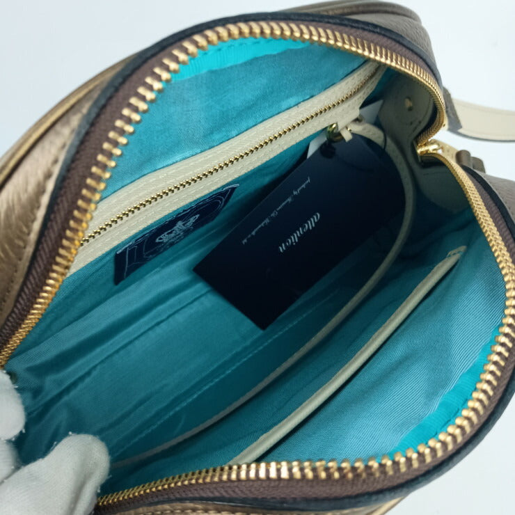 ADMJ エーディーエムジェー ショルダーバッグ/クロスボディバッグ クチュールクリスタル ブロンズ カーフレザーシュリンク スワロフスキークリスタル レディース 新品未使用展示品